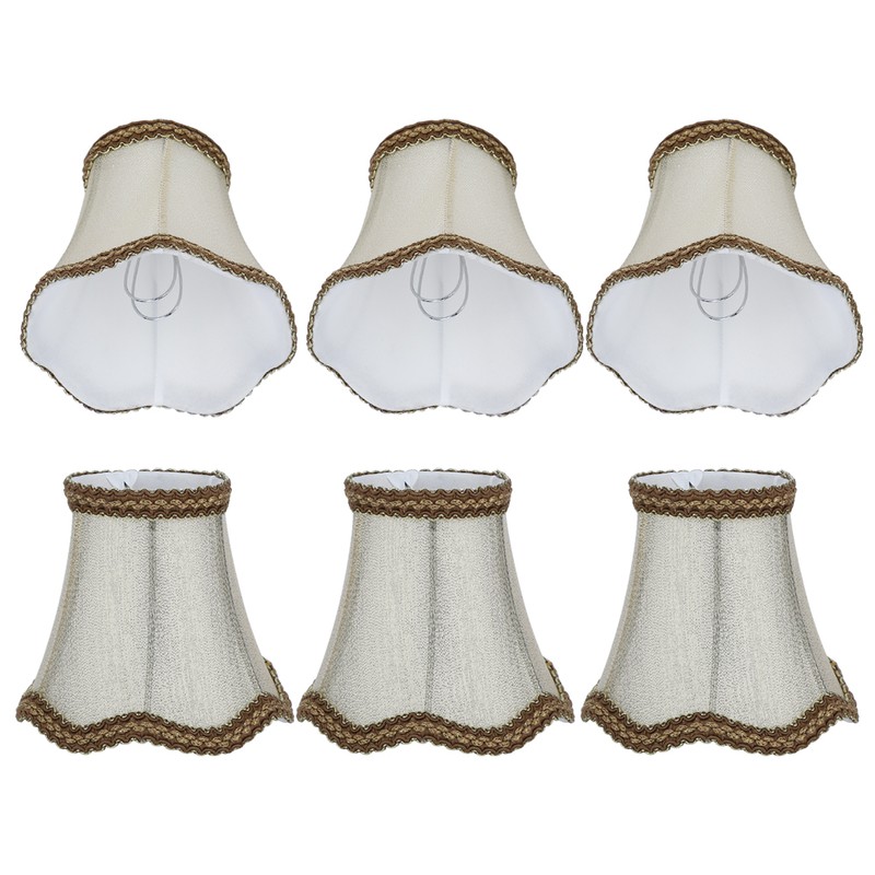 6Pcs Desktop Table Lamp Cover Fabric Lampshade Accessory for E14
