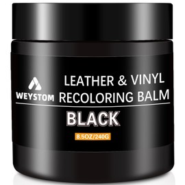 WEYSTOM Leather Recoloring Balm - Black Leather Repair Kit for Furniture, Leather Dye, Recolor, Renew, Repair & Restore Aged, Faded, Cracked, Peeling and Scuffed Leather