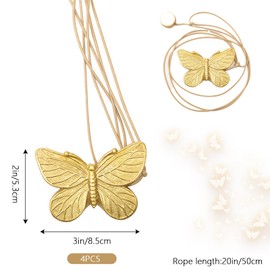 4-Pack Gold Butterfly Curtain Tiebacks, Aesthetic Side Holdbacks for Girls' Bedroom, Home & Cafe Decor