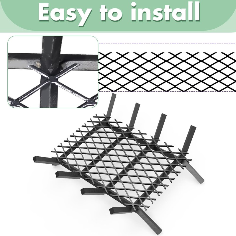 Memrita Fireplace Grate Ember Retainer 12" x 7.5",Solid Steel Ember