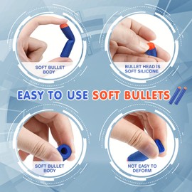 Milifox (100 Pcs) Foam Bullets - Nerf Gun Bullets Refill Bullets for Nerf N-Strike Elite Darts Refill - EVA Non-Toxic Material Firm Safe Bullets Dart Refill Foam Bullet