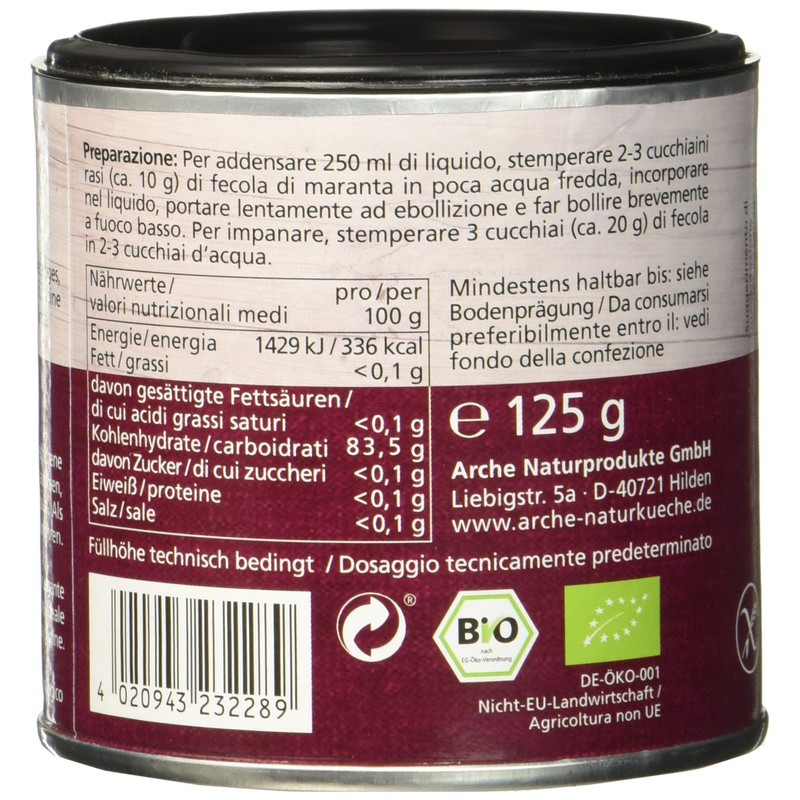 Arche Arrowroot Strength Now Organic Baking Ingredient, 125 g