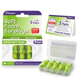 2026 Next-Gen Ear Plugs for Sleeping, 36 dB Noise Reduction for Anxiety and Deep Sleep, Pressure-free Design for Side Sleepers, 5 Pairs