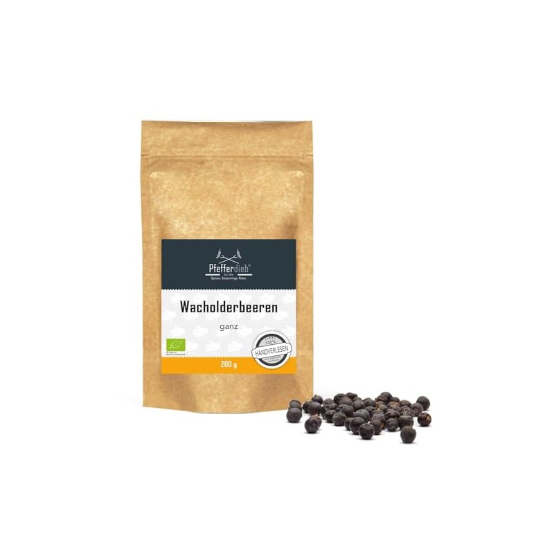 Juniper Berries from Wild Collection, Juniper, Premium Organic Quality, 200