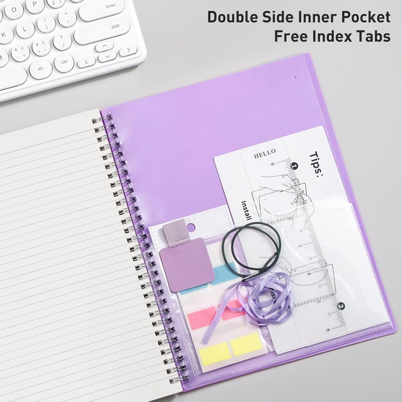 RETTACY Notebook B5 Lined, Lightweight Ring Binder, Diary 70 Sheets