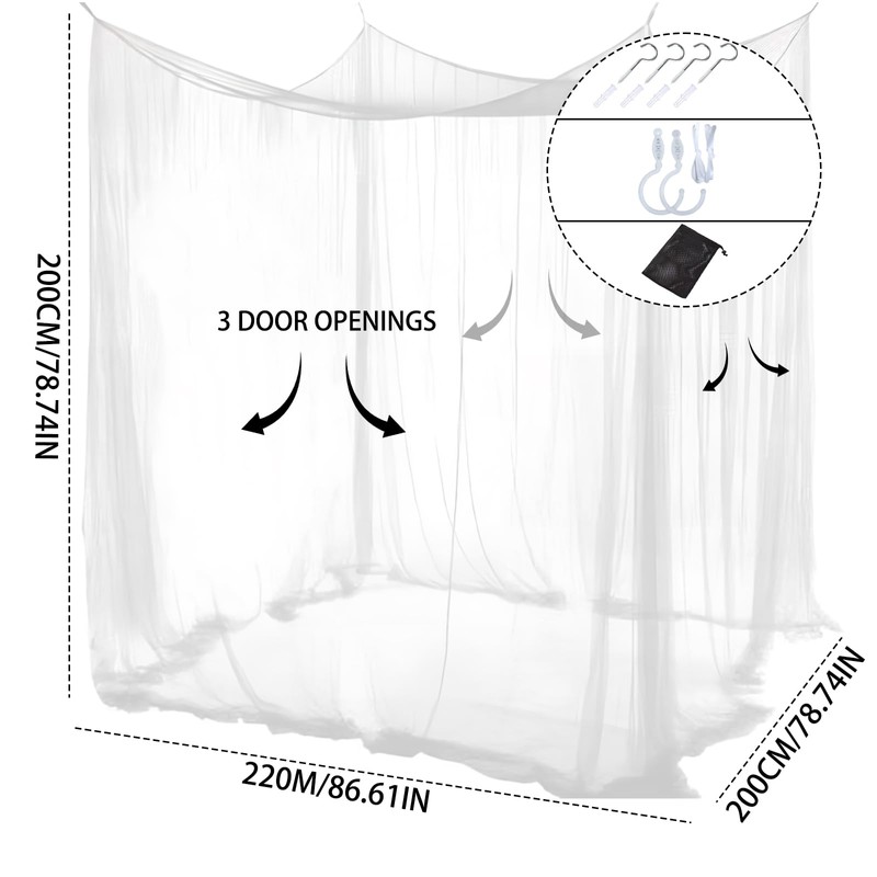ACTOYS Mosquito Net Bed XXL, Mosquito Net Travel Outdoor, Mosquito