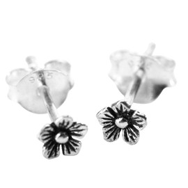 81stgeneration 6 mm Small Flower Studs - 925 Sterling Silver Stud Earrings for Women Teen Girl - Cute Hypoallergenic Earrings with Flowers - Bridesmaid Gift - Mum Teenage Daughter Auntie Gifts