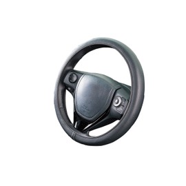 Bonform 6703-15BK Steering Wheel Cover, Neo Fit Leather, Light/Regular Car, Steering Cover, S: 14.4 - 14.9 inches (36.5 - 37.9 cm), Black