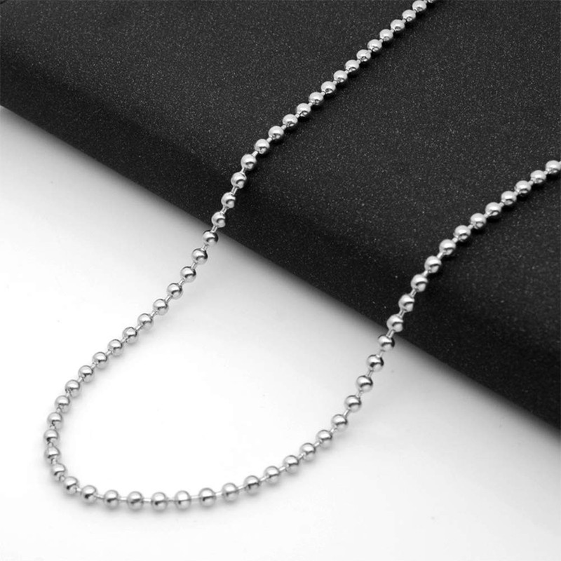 32 Feet Stainless Steel Ball Bead Chains with 50 Pcs