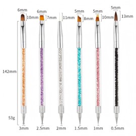 HIGHROCK 6PCS Nail Art Design Dotting Pen Tools Nail Art Liner Pens Dual-Ended Nail Art Point Drill Drawing Brush Pen Acrylic Manicure Tool