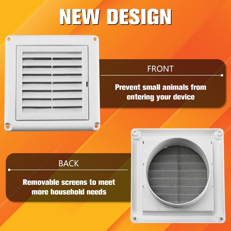 Funmit 6" Louvered Vent Cover Stops Birds Nesting for Outside