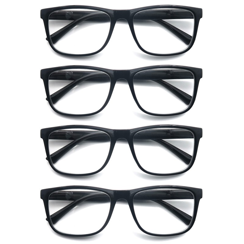 OLOMEE Reading Glasses 2.00 Oversized Large Square Men Readers Black