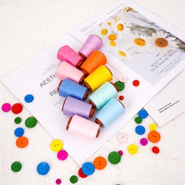 Connimonet Sewing Thread Kit, All Purpose Sewing Thread 30wt, 10 Spools Assorted Colors Each 800 Yards of Polyester Threads for Sewing Machine, Hand Stitching, Quilting, Serger (Light Color Series)