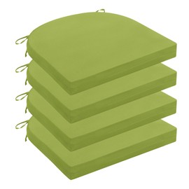 Wellsin Outdoor Chair Cushions for Patio Furniture - Patio Chair Cushions Set of 4 - Waterproof Round Corner Outdoor Seat Cushions 17"X16"X2", Grass Green