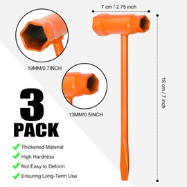 Ashmacdo 3 Pcs Chainsaw Wrench 13 by 19 mm Scrench Chainsaw Tool Spark Plug Wrench Chainsaw Accessories & Scrench Tool for Foresters (Orange)