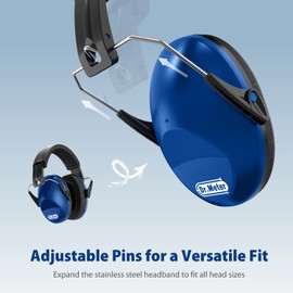 Dr.meter Ear Defenders Children, Children Ear Defenders SNR 27dB Protective Earmuffs with Noise Blocking Children Ear muffs for Sleeping Studying Adjustable Head Band Navy blue