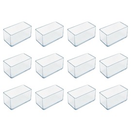 Rectangle Floor Protectors,PVC Non Slip Furniture Pads,TTZEZE Transparent Furniture Feet Caps,Plastic Furniture Feet Covers,Clear Indoor Sliders for Chair Legs 30x60mm/1.18x2.36'', 12