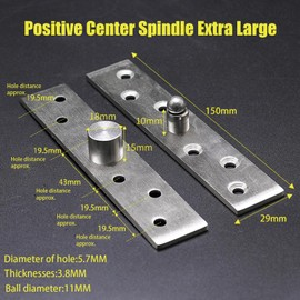 1 Pcs Center Pivot Hinges 360 Degree Door Pivot Hinge Stainless Steel Hidden Hinges Concealed Rotating Door Hinge for Door Window Cabinet (150 mm x 29 mm)