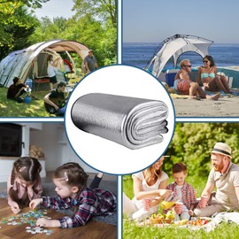 Picnic Blanket Foldable Insulated Camping Blanket Dampproof Waterproof Blanket Portable Double-Sided Aluminium Foil Outdoor Blanket for Beach Park Small 78.7x35.4x0.2in Waterproof Blanket Beach Mat