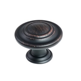 1-1/4 in. Oil Rubbed Bronze Round Cabinet Knob (25-Pack)