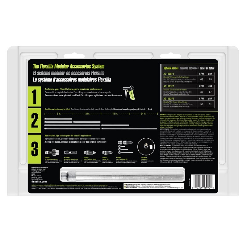 Flexzilla X1 Blow Gun Kit, 10-Piece, ZillaGreen - AG1500FZKIT