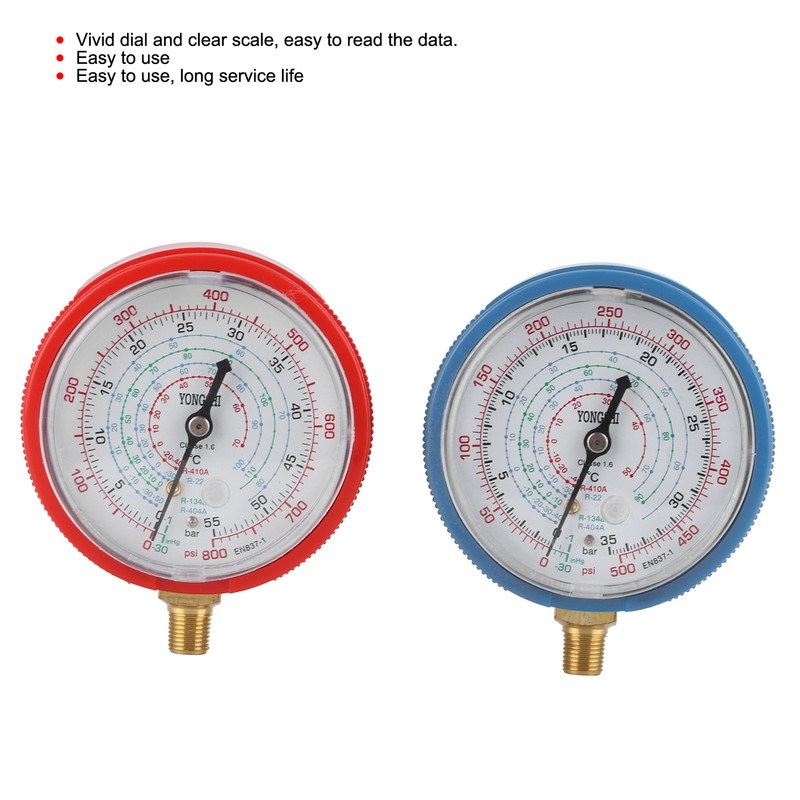 Air Conditioning Fluoride Pressure Gauge High/Low Pressure Meter AC Repairing