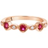PEORA Created Ruby Stackable Ring in Rose Tone Sterling Silver,