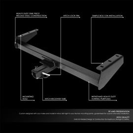 DNA Motoring TH-N-026 2'' Class 3 Tow Hitch Receiver w/Hitch Lock Pin Compatible with 05-20 Frontier / 09-12 Equator