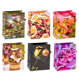 TSI 84025 gift bags Roses, Pack of 12, size: small (5,5 x 4 x 2,5 inch)