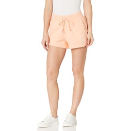 Champion, Reverse Weave, Comfortable Fleece Shorts for Women, 3", Certain Peach Tonal Applique, Large