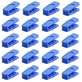 ONE250 Premium Heavy Duty ABS Plastic Slim-line Hanger Set of Finger Clips for Velvet Hangers - 20 Pack (Blue)
