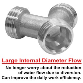 Joywayus Brass Nickel Plating 3/4" GHT Male Y Shaped Connector for Steam Dryer and Washing Machine Hoses