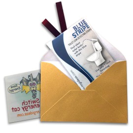 Blue Water Stripe Leak Detection Toilet Dye Leak Strips 10 Test Multi-Use Tracer + Envelope & Energy Tatt 5-Pack Silent Leaks