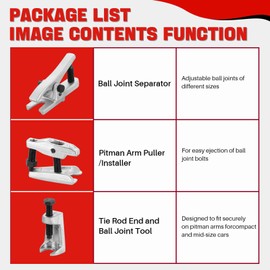 DASBET Ball Joint Separator Tool Kit Ball Joint Splitter Ball Joint Removal Tool Tie Rod Removal Tool Tie Rod Pitman Arm Puller for Front End Service on Most Cars, Trucks, ATVs