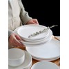 Kanwone Porcelain Dessert Salad Plate - 8 Inch, White, Microwave