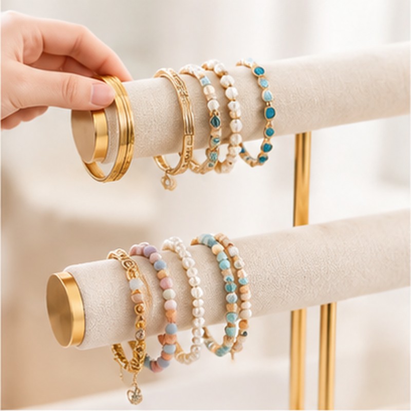 Two-Tier Bracelet and Bangle Organizer Stand for Jewelry Display –