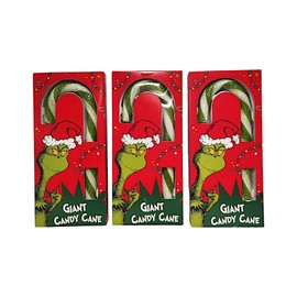 Giant Peppermint Flavour Candy Cane in Pack of 3 with 85g Each Festive Holiday Treats for Kids & Adults (Pack of 3)