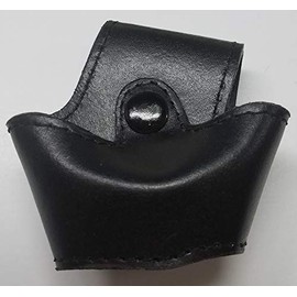 Leather Bikini Handcuff Case - Black - Nickel Snap