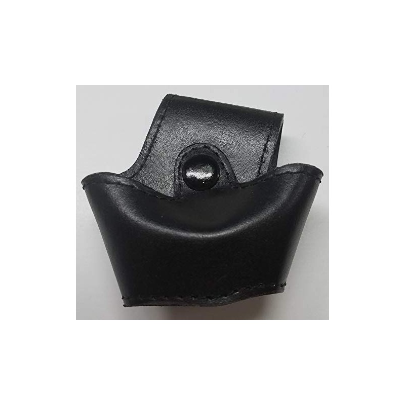 Leather Bikini Handcuff Case - Black - Nickel Snap