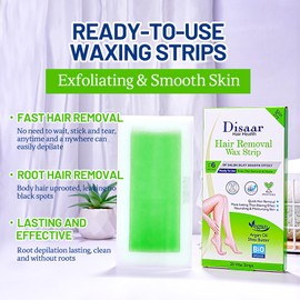 DISAAR BEAUTY Hair Removal Wax Strip Ready To Use At Home Armpit Leg Arm Bikini Area Natural Plant Extract Soothing Soft Skin 20PCS (Dry Skin (Argan Oil + Shea Butter))