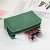 Mesh Striped Cosmetic Organizer Women's Cosmetic Bag Travel Portable Wash