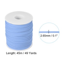 PATIKIL 0.1" x 49 Yards Suede Lace Cord, Ribbon Suede Cord Faux Leather Cord Leather Crafts Lace Floral Velvet Flower Bundle Ribbon for DIY, Gift and Bouquet Packaging, Sky Blue
