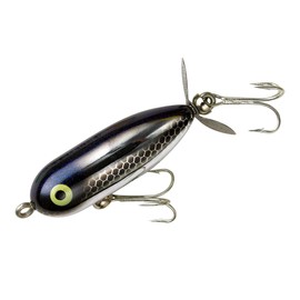 Heddon Torpedo Prop-Bait Topwater Fishing Lure with Spinner Action, Black Shiner/Glitter, Tiny Torpedo (1/4 oz)