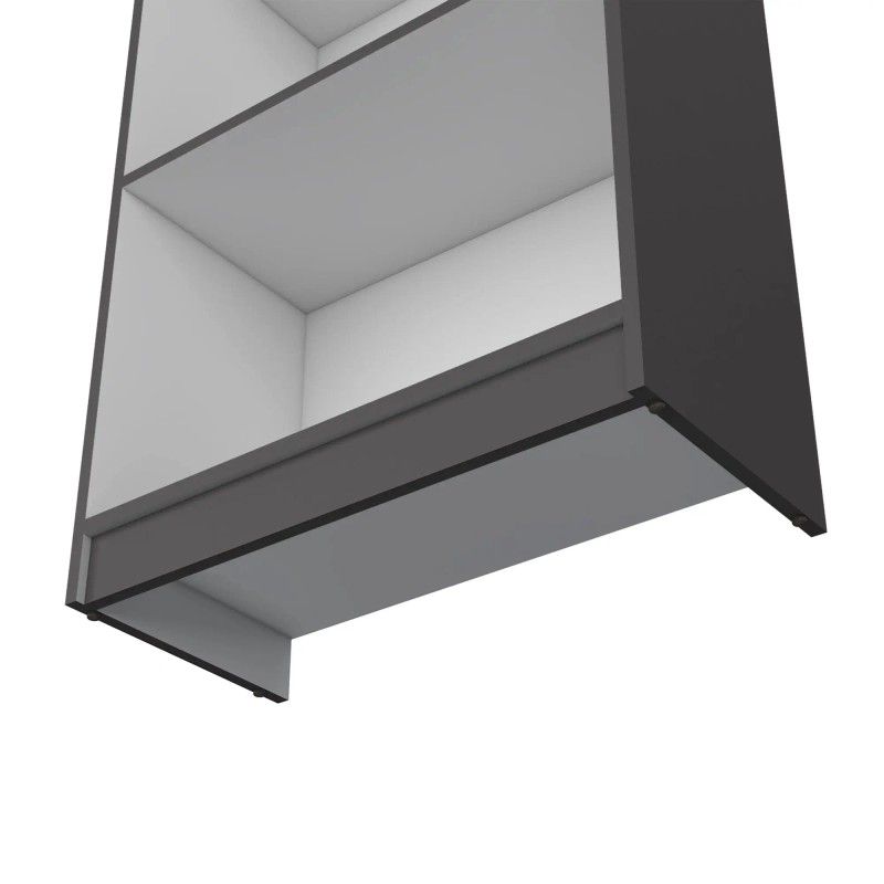 Vinton Matt Gray/White Bookcase with Spacious Tier-Shelving Designcolor: as Pic