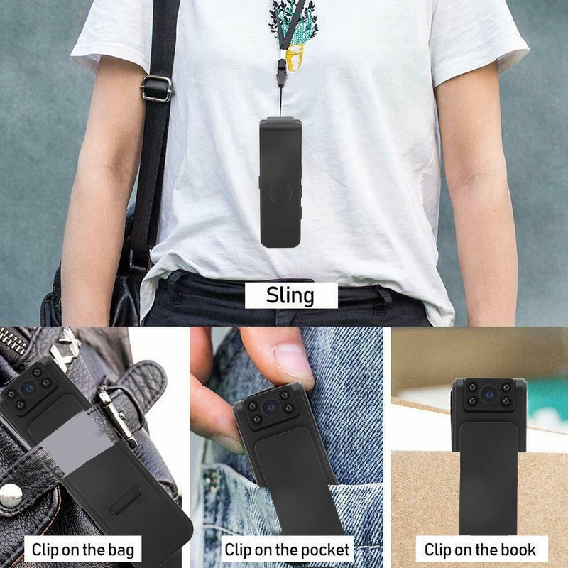 Mini Body Camera Multifunction 1080P HD Infrared Night Vision Back