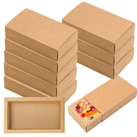 LANSKYLAN Pack of 18 Kraft Paper Drawer Box Gift Box Brown Large Letter Boxes Shipping Boxes 172 x 102 x 42 mm Cardboard Gift Box Kraft Paper Drawer Boxes Small Gift Box for Party Favours
