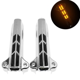 HDBUBALUS Front Lower Fork Leg Covers Amber LED Light For Harley Ultra Limited 2014-2023