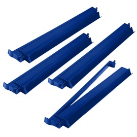 4 Pcs 18.7 Inch Dark Blue Acrylic Mahjong Tile Racks with Pushers for Game Night American Mahjong Racks Tile Set for Mah Jong Lovers and Beginners