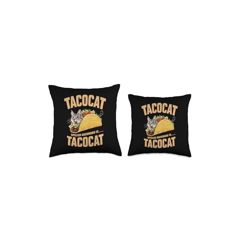 Tacocat Spelled Backward Is Tacocat Cat And Taco Lover Throw