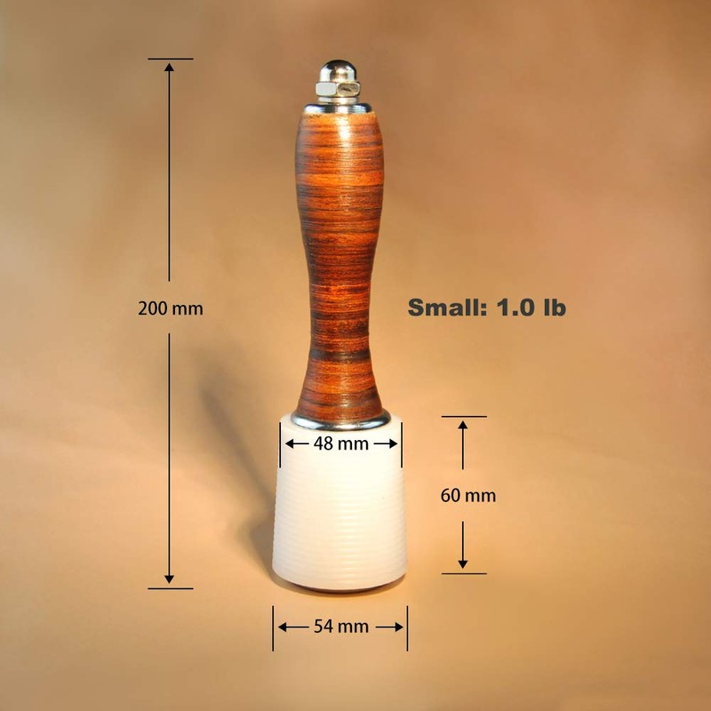 OWDEN Professional Leather Carving Hammer, Leathercraft Mallet Nylon Head with